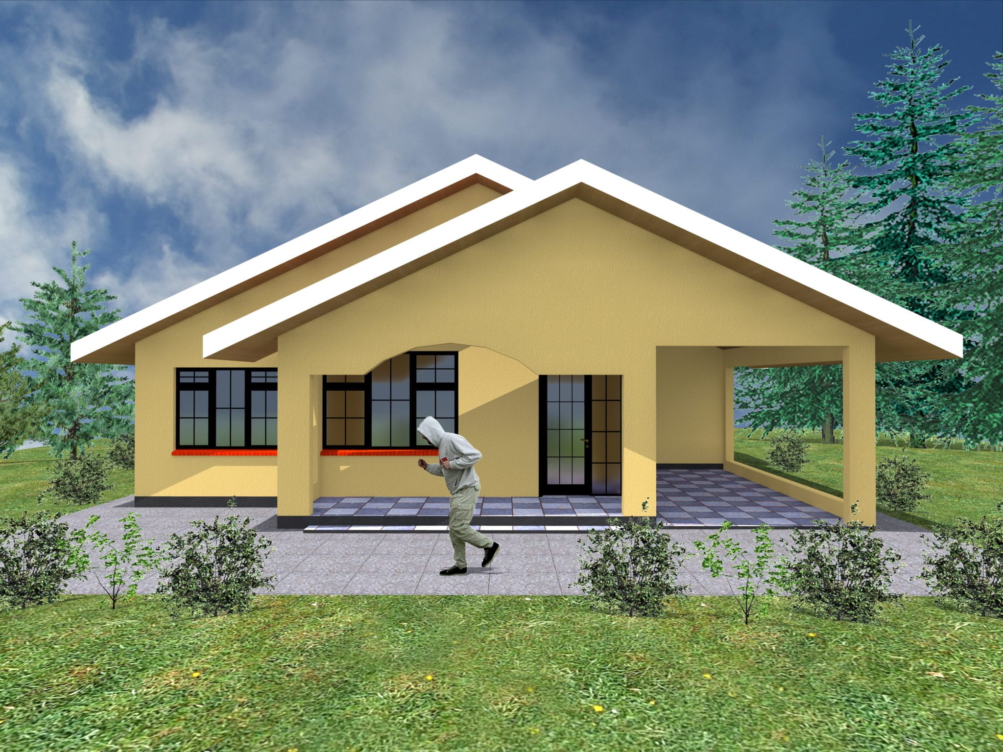 Simple 3  bedroom  house  plans  without garage  HPD Consult