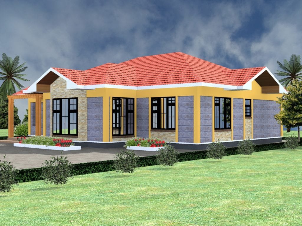 Four bedroom bungalow house plans in kenya |HPD Consult