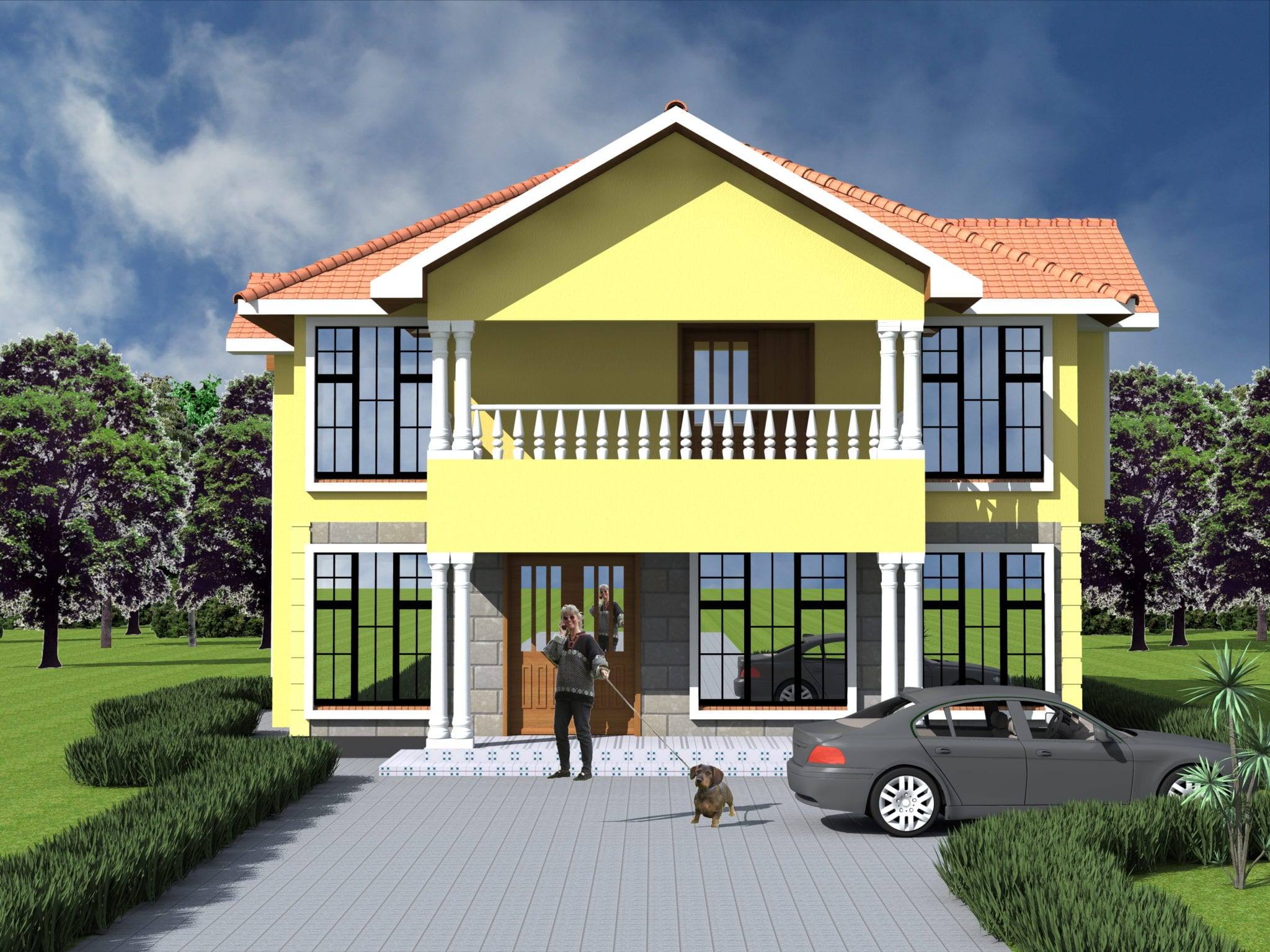  Simple 4 Bedroom House  Designs in Kenya on 50 100 plot