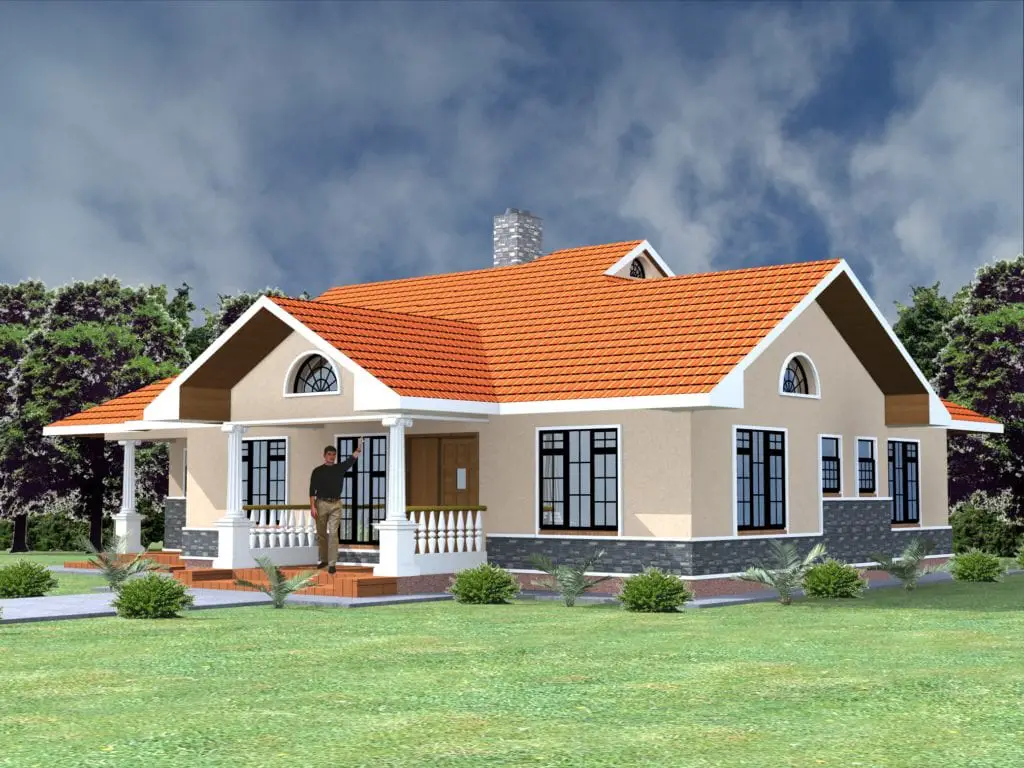 Three bedroom bungalow house  plans  in kenya  HPD Consult