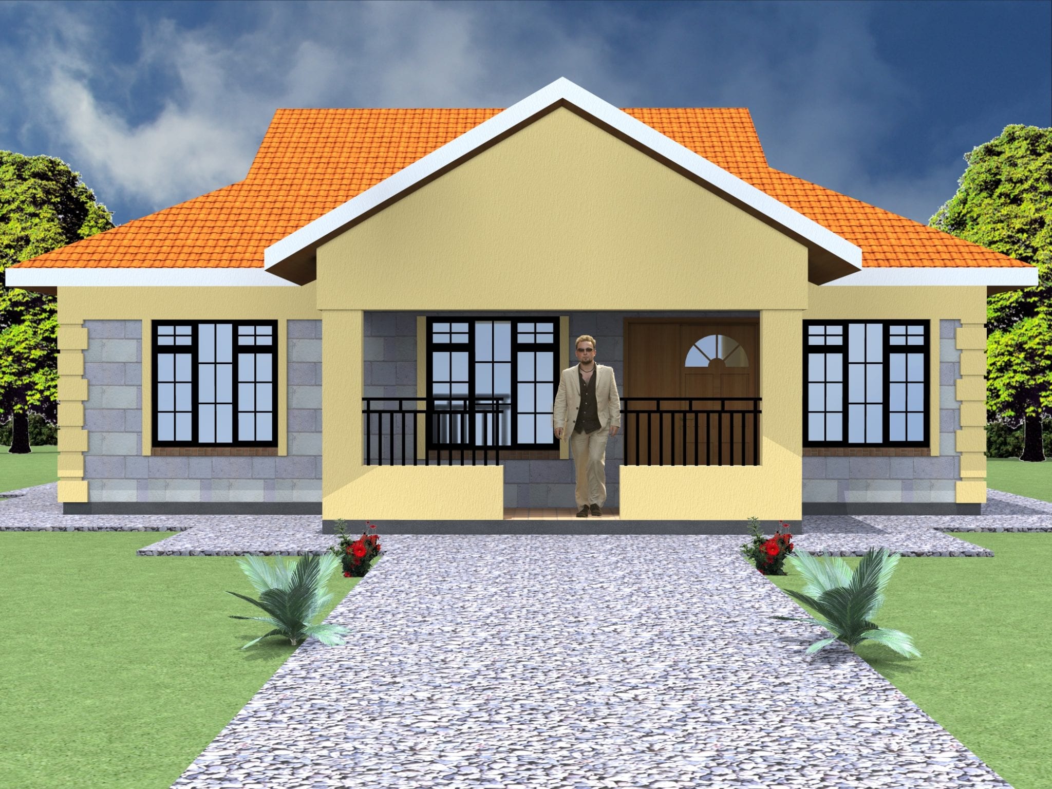 Simplified Plan 3 Bedroom House Design | HPD Consult