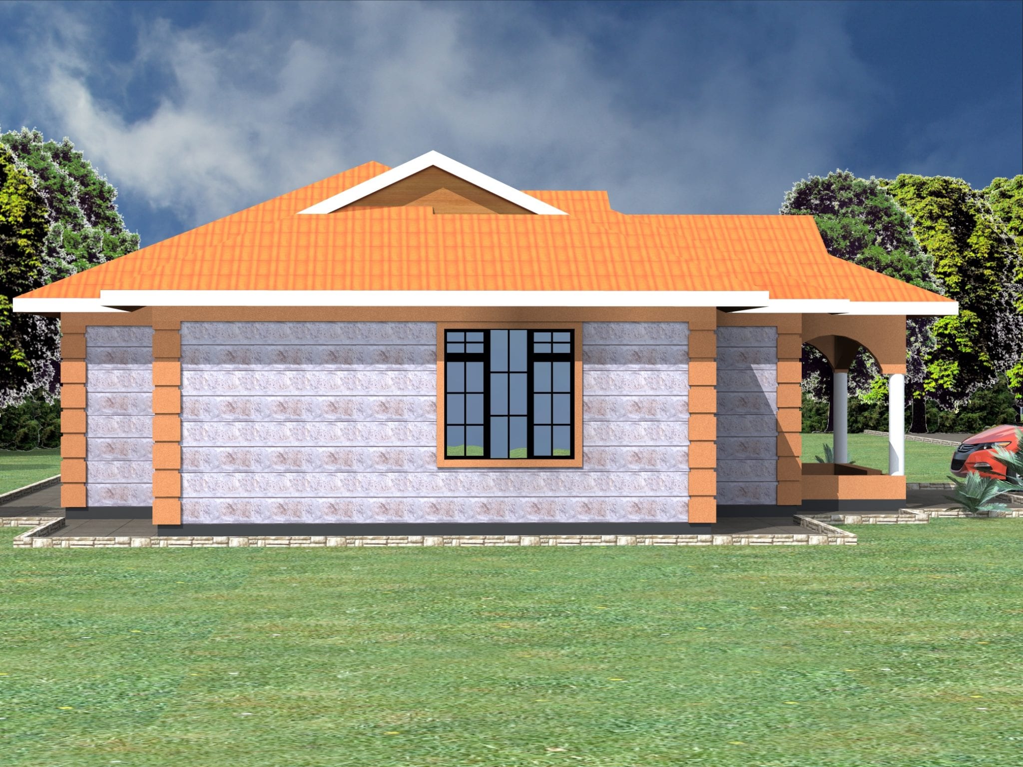 Bedroom Building In Of A 3 Cost House Rural Kenya
