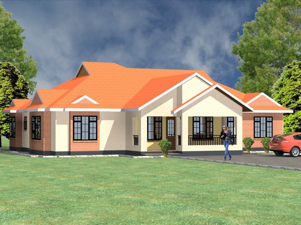 Four bedroom bungalow house  plans  in Kenya  HPD Consult