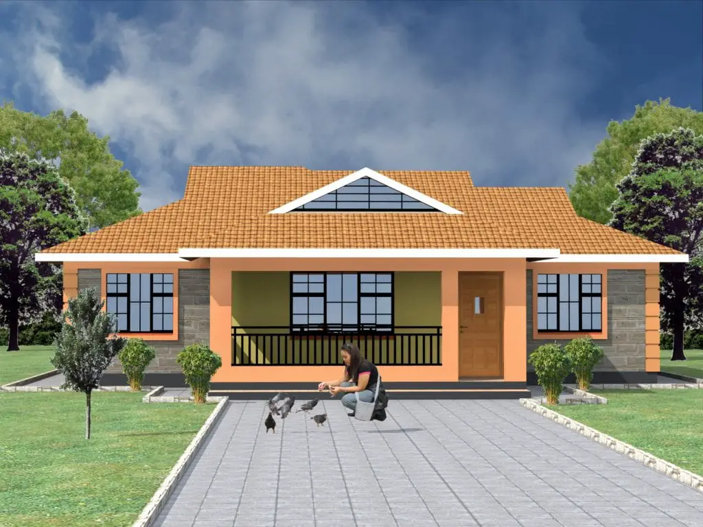  simple  3 bedroom house  plans  in kenya  HPD Consult
