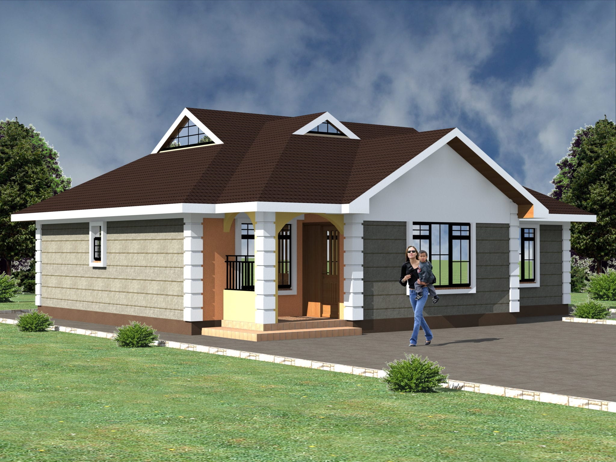 4 bedroom bungalow house plans  kenya HPD Consult