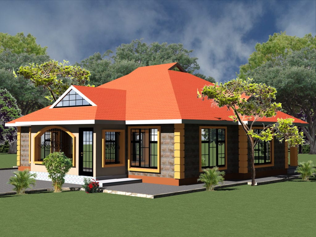 Bedroom house bungalow plans kenya