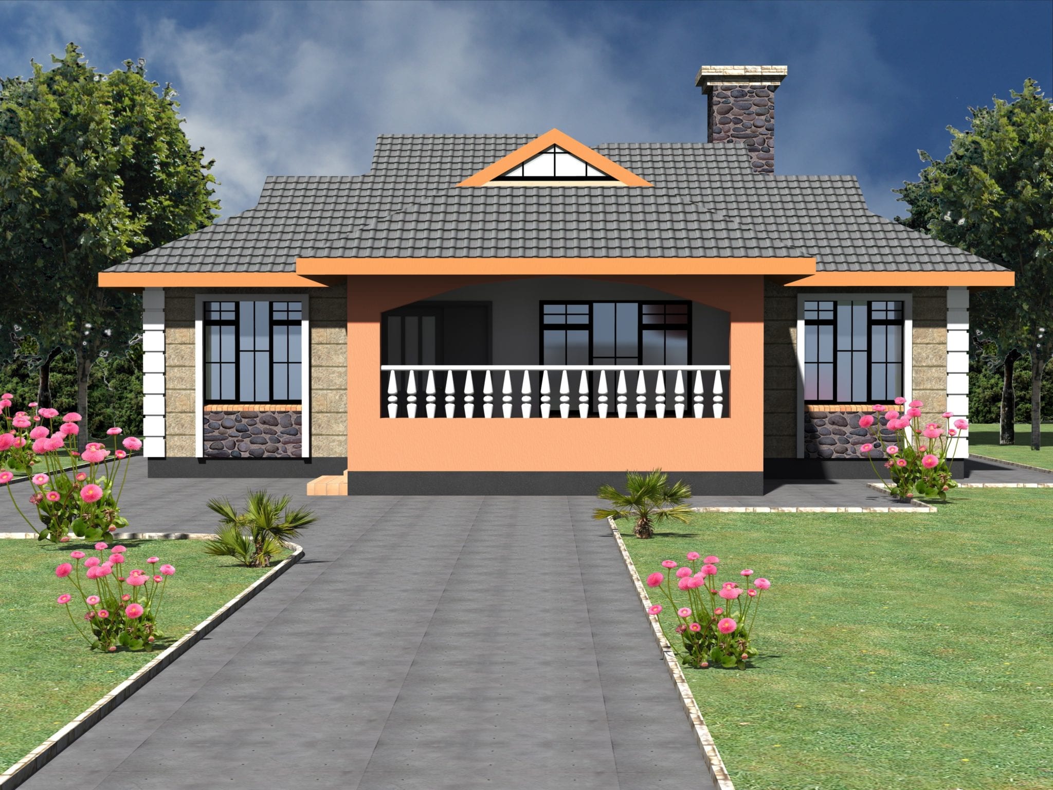 Neatly designed simple 3 bedroom bungalow  house  HPD 