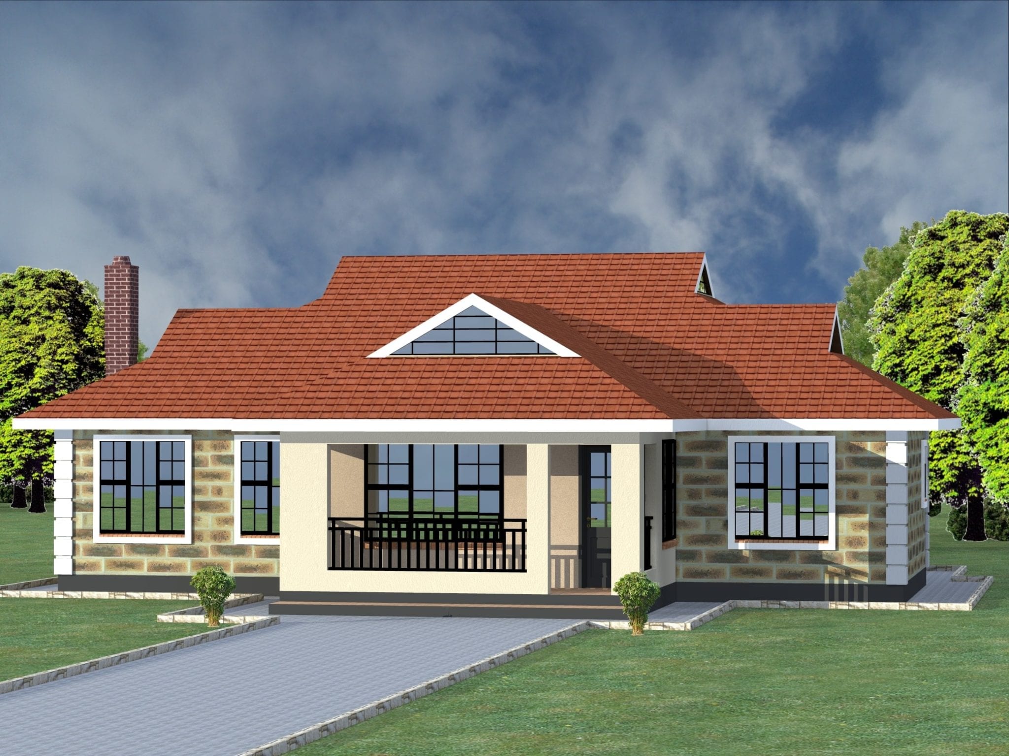 Four bedroom single storey house plans