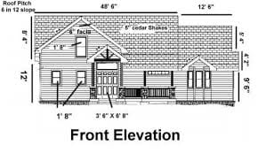 Elevation drawing of house