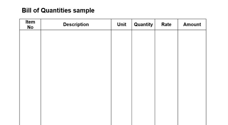 Bill of Quantities: Purpose of Bill of Quantities (BQ) – HPD Consult