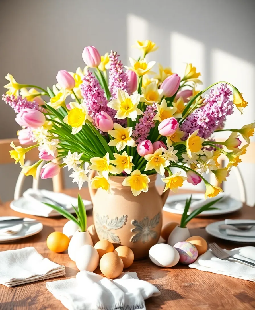 21 Eye-Catching Easter Centerpieces to Wow Your Guests (Don't Miss #6!) - 1. Floral Wonderland