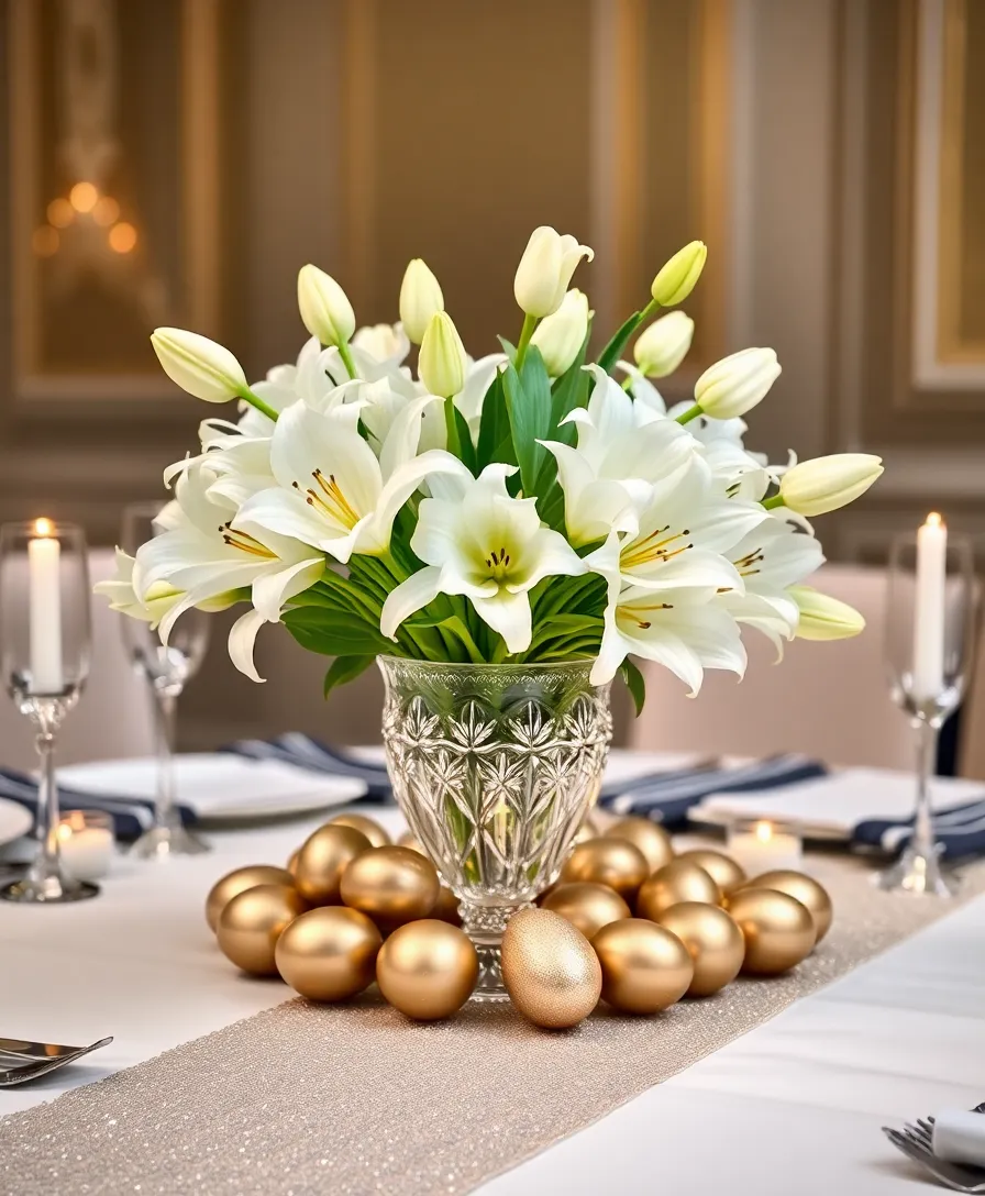 21 Eye-Catching Easter Centerpieces to Wow Your Guests (Don't Miss #6!) - 5. Sparkling Elegance