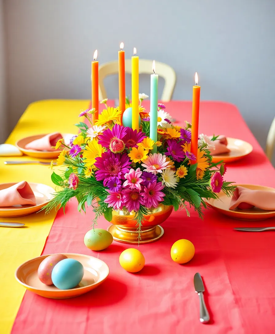 21 Eye-Catching Easter Centerpieces to Wow Your Guests (Don't Miss #6!) - 6. Colorful Tablescape