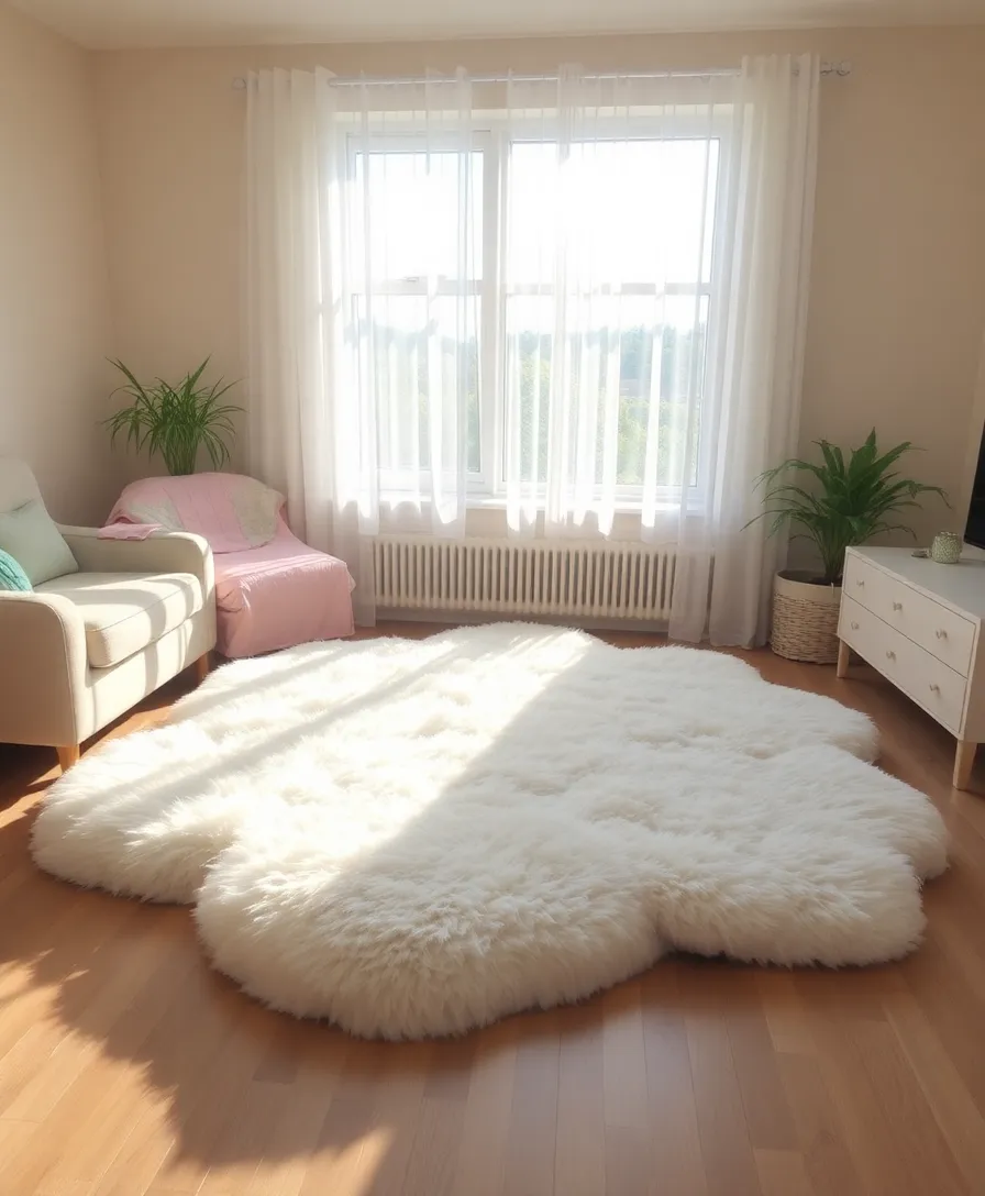 21 Cutecore Room Ideas That'll Make You Feel Like You're in a Dreamland! - 8. Soft Textured Rugs