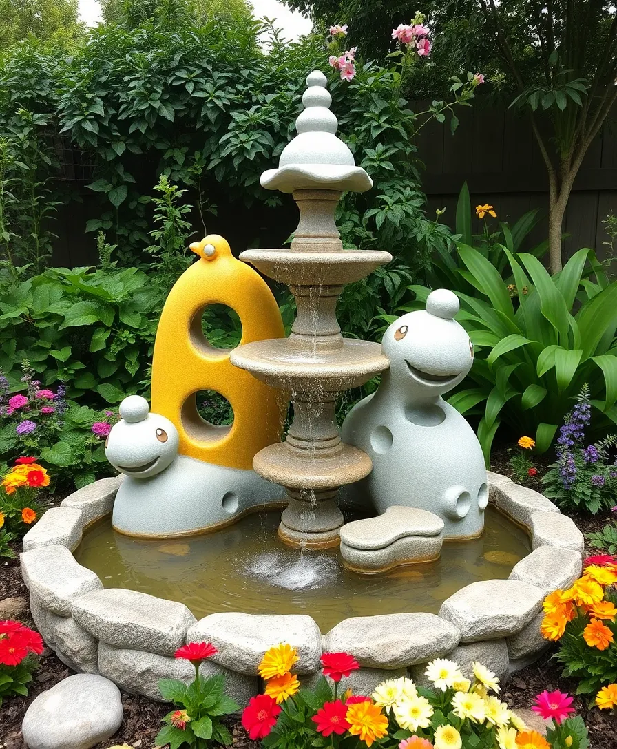 21 Whimsical Garden Whimsy Ideas That Will Spark Joy (You Won't Believe #7!) - 17. Whimsical Garden Fountains