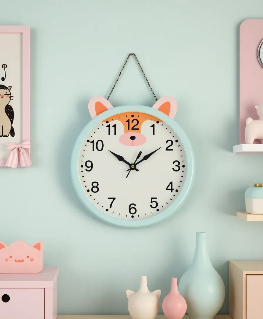 21 Cutecore Room Ideas That'll Make You Feel Like You're in a Dreamland! - 18. Quirky Clock