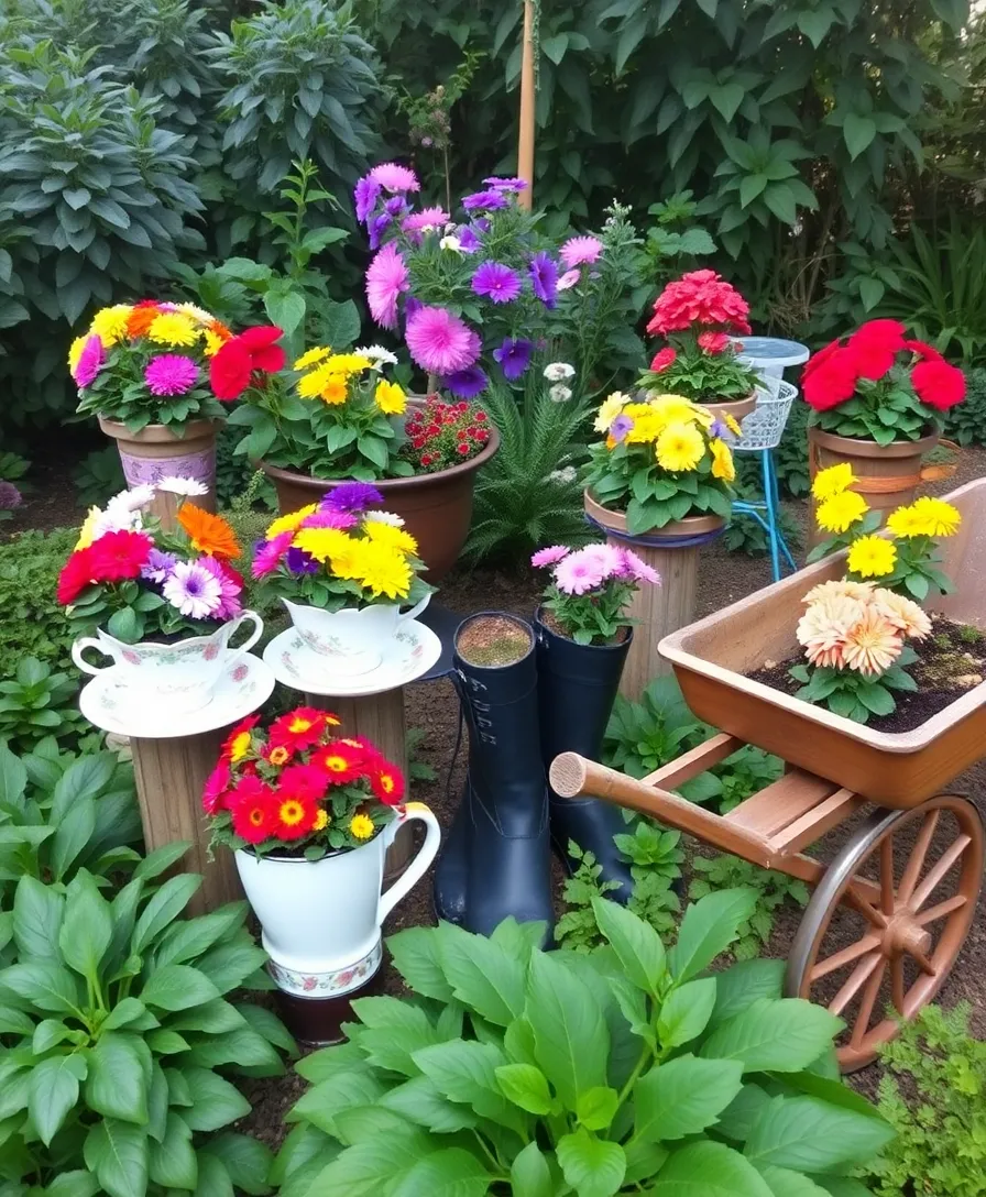 21 Whimsical Garden Whimsy Ideas That Will Spark Joy (You Won't Believe #7!) - 11. Creative Container Gardens