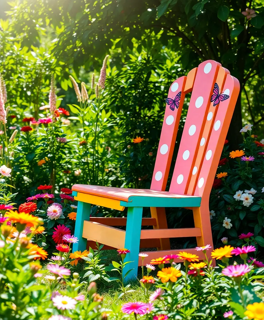 21 Stunning Hand-Painted Furniture Ideas That'll Transform Your Home (You Won't Believe #10!) - 6. Whimsical Garden Chair