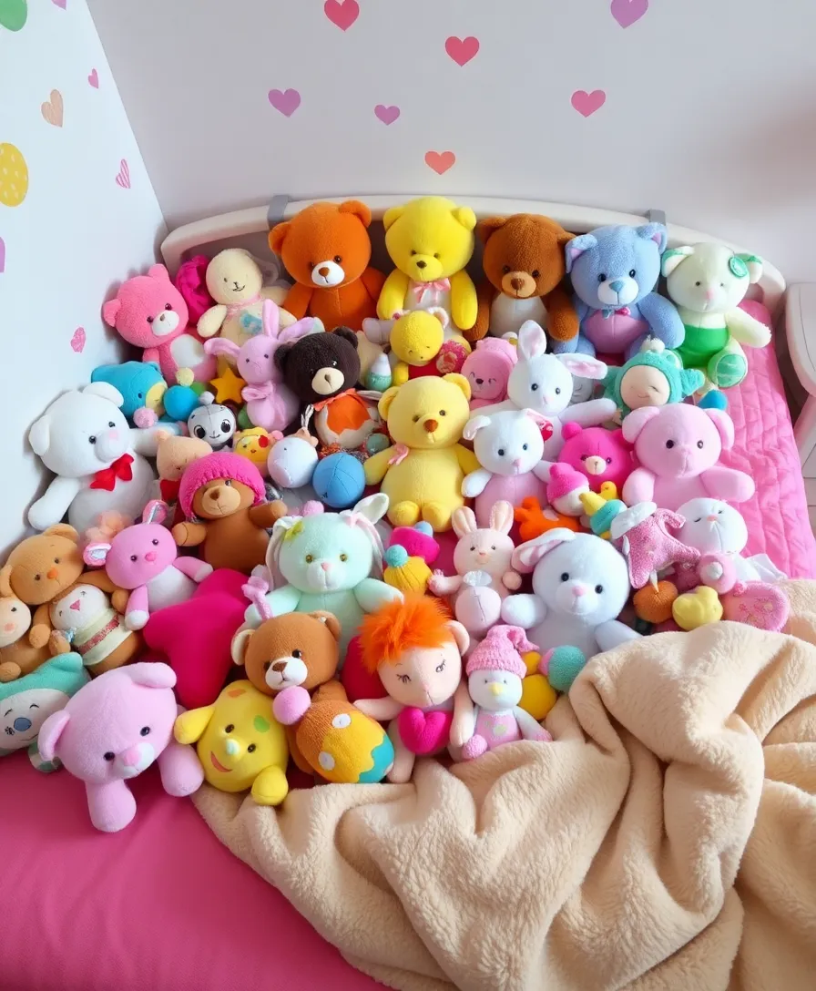 21 Cutecore Room Ideas That'll Make You Feel Like You're in a Dreamland! - 3. Plush Toy Wonderland