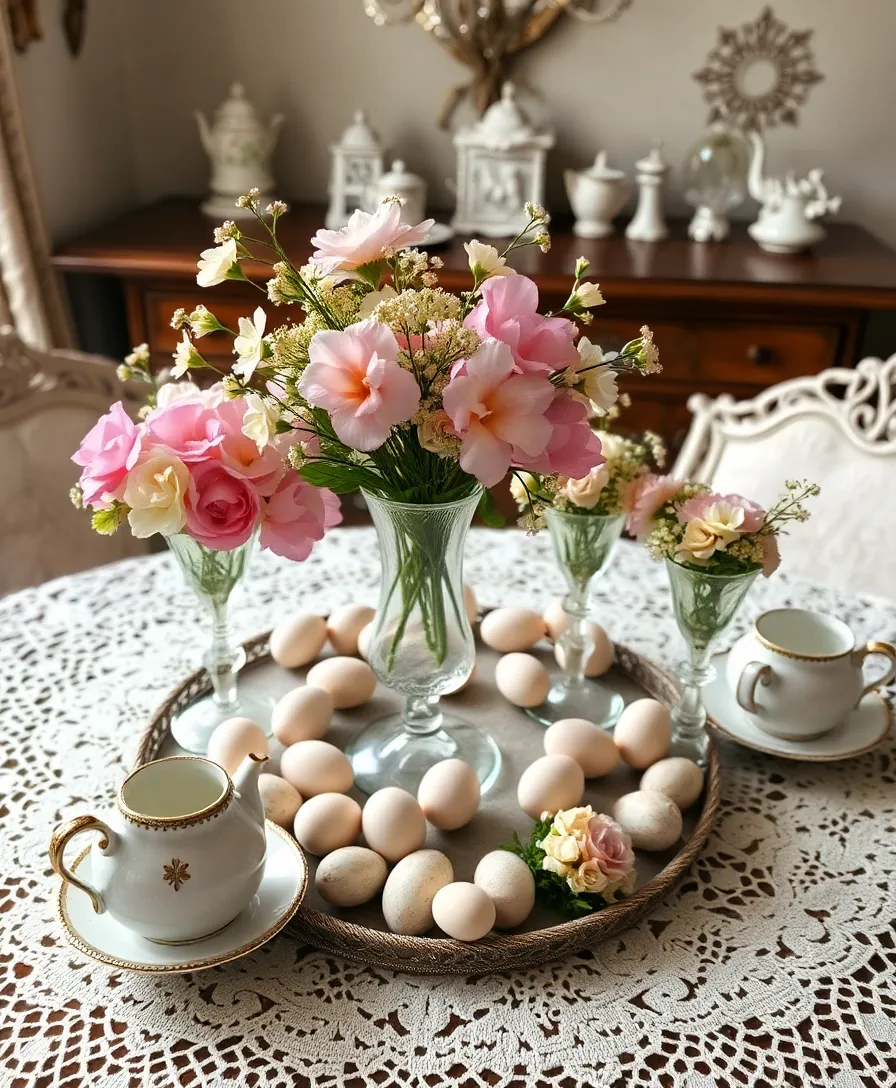 21 Eye-Catching Easter Centerpieces to Wow Your Guests (Don't Miss #6!) - 9. Vintage Glam