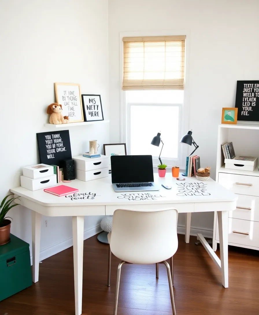 21 Stunning Hand-Painted Furniture Ideas That'll Transform Your Home (You Won't Believe #10!) - 12. Chic Office Desk