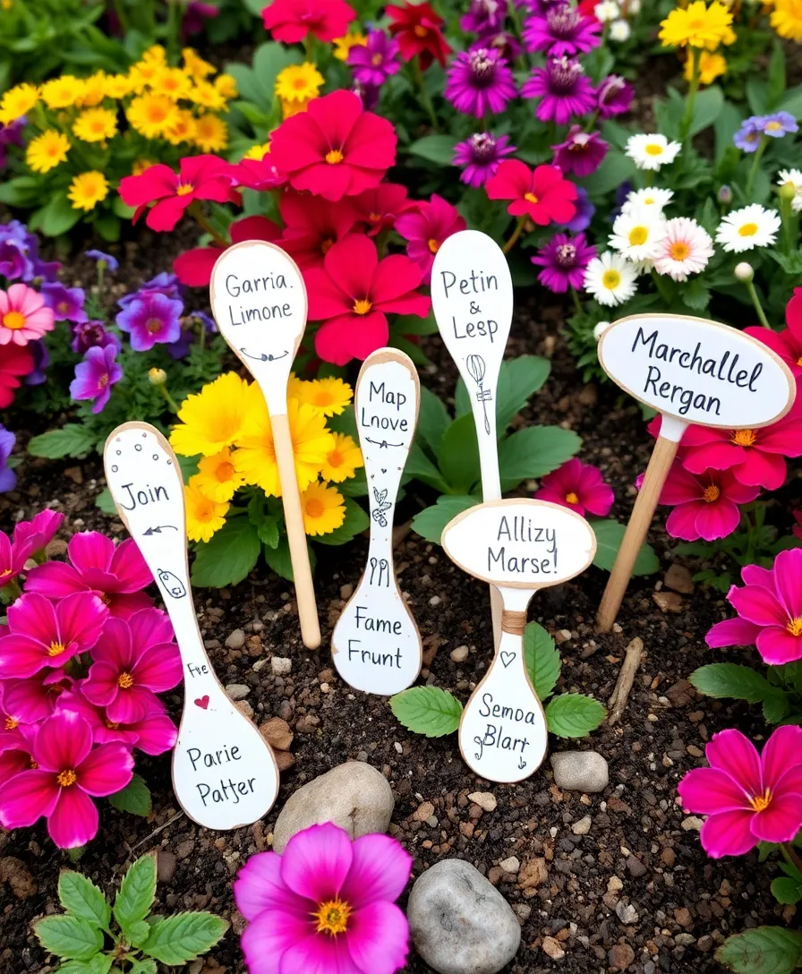 21 Whimsical Garden Whimsy Ideas That Will Spark Joy (You Won't Believe #7!) - 8. Plant Markers with Personality