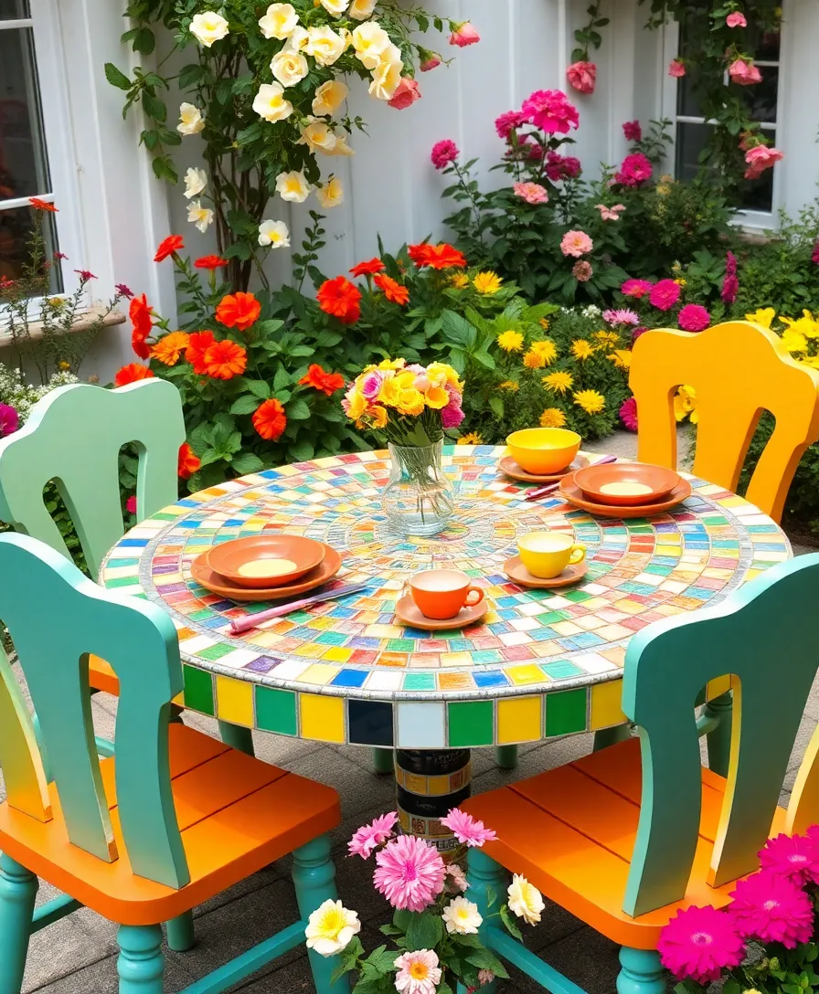 21 Whimsical Garden Whimsy Ideas That Will Spark Joy (You Won't Believe #7!) - 9. Mosaic Garden Table