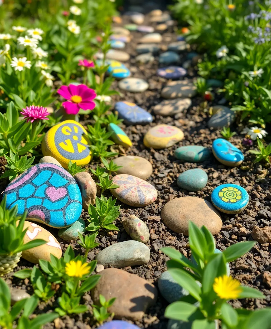 21 Budget-Friendly Small Garden Ideas That Will Transform Your Space! - 7. Colorful Painted Rocks