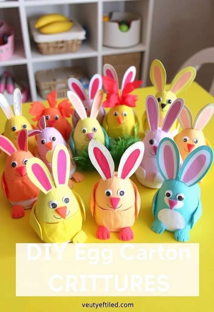 21 DIY Easter Decorations That'll Make Your Home Look Spring-Ready (You Won't Believe #8!) - 19. DIY Egg Carton Critters