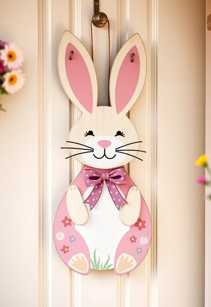 21 DIY Easter Decorations That'll Make Your Home Look Spring-Ready (You Won't Believe #8!) - 5. Easter Bunny Door Hanger