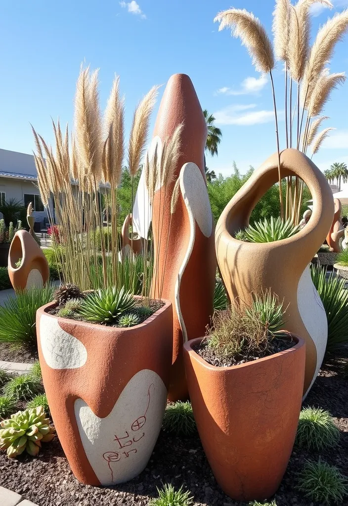 21 Decorative Garden Planters That Will Make Your Neighbors Jealous (Check Out #12!) - 7. Artistic Sculptural Planters