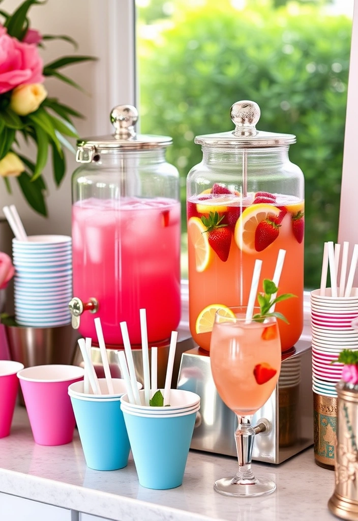 21 Fun Galentine's Party Decor Ideas That Will Make Your Friends Swoon! - 9. Themed Drink Station