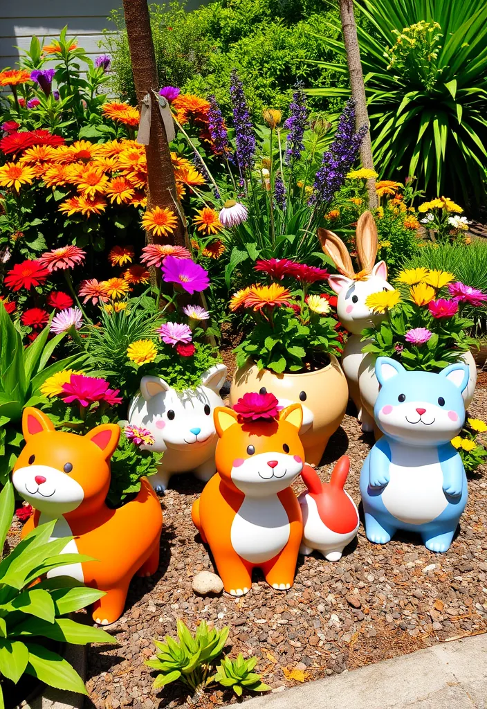 21 Decorative Garden Planters That Will Make Your Neighbors Jealous (Check Out #12!) - 17. Fun Animal-Shaped Planters