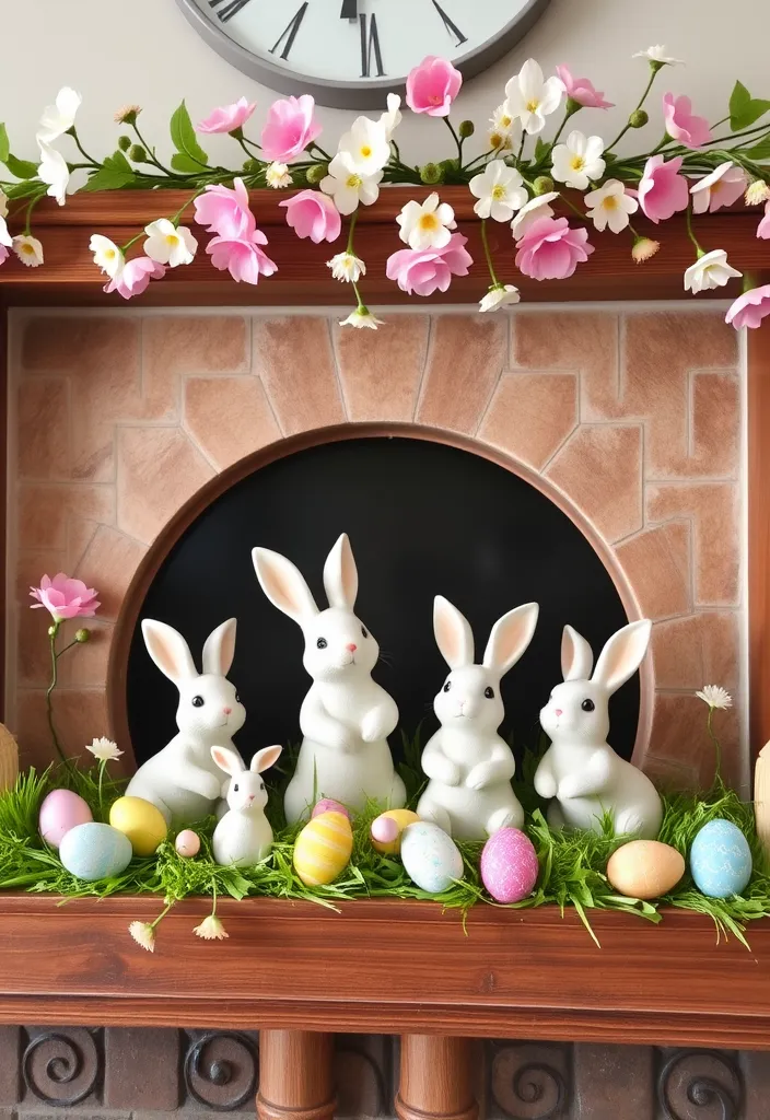 21 Spring Mantel Decorating Ideas That’ll Freshen Up Your Home (You Won't Believe #14!) - 2. Whimsical Bunny Accents