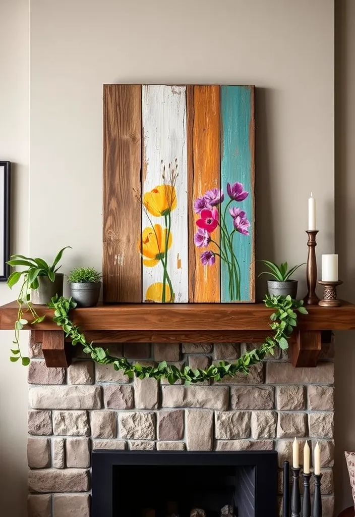 21 Spring Mantel Decorating Ideas That’ll Freshen Up Your Home (You Won't Believe #14!) - 18. Mixed Media Art