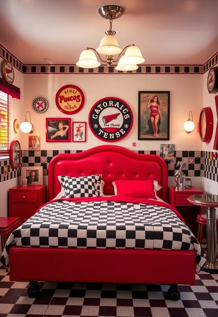 21 Unique Bedroom Designs That Bring Vintage Charm to Life (Don't Miss #3!) - 10. Retro Diner Delight