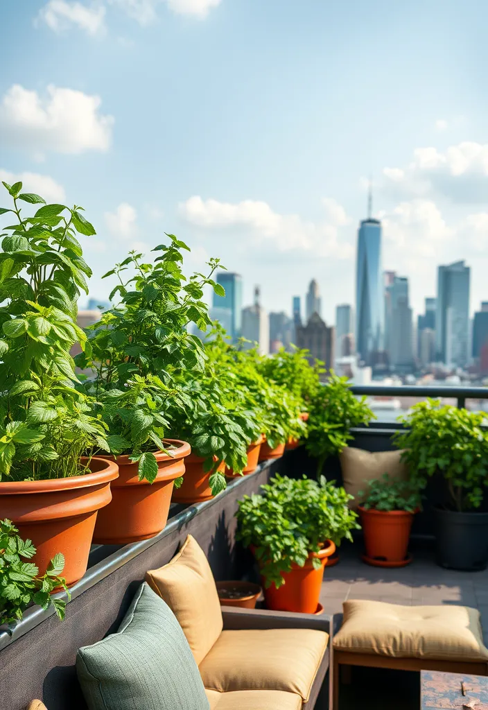 21 Stunning Outdoor Herb Garden Ideas That Will Inspire Your Green Thumb! - 9. Herb Garden on a Rooftop