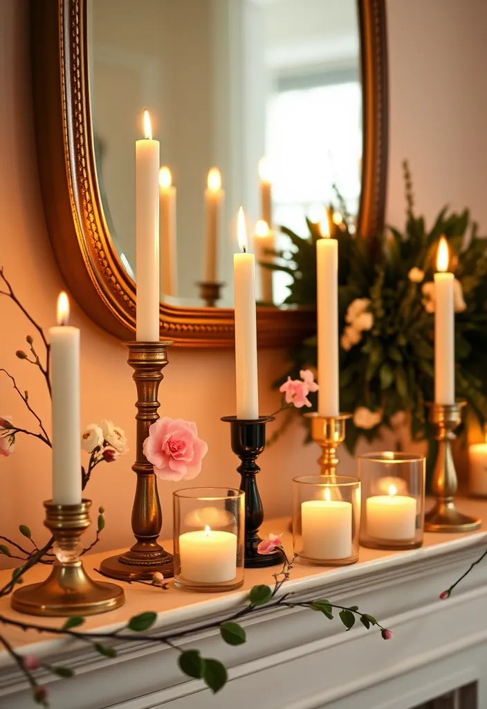 21 Spring Mantel Decorating Ideas That’ll Freshen Up Your Home (You Won't Believe #14!) - 11. Spring-Themed Candles