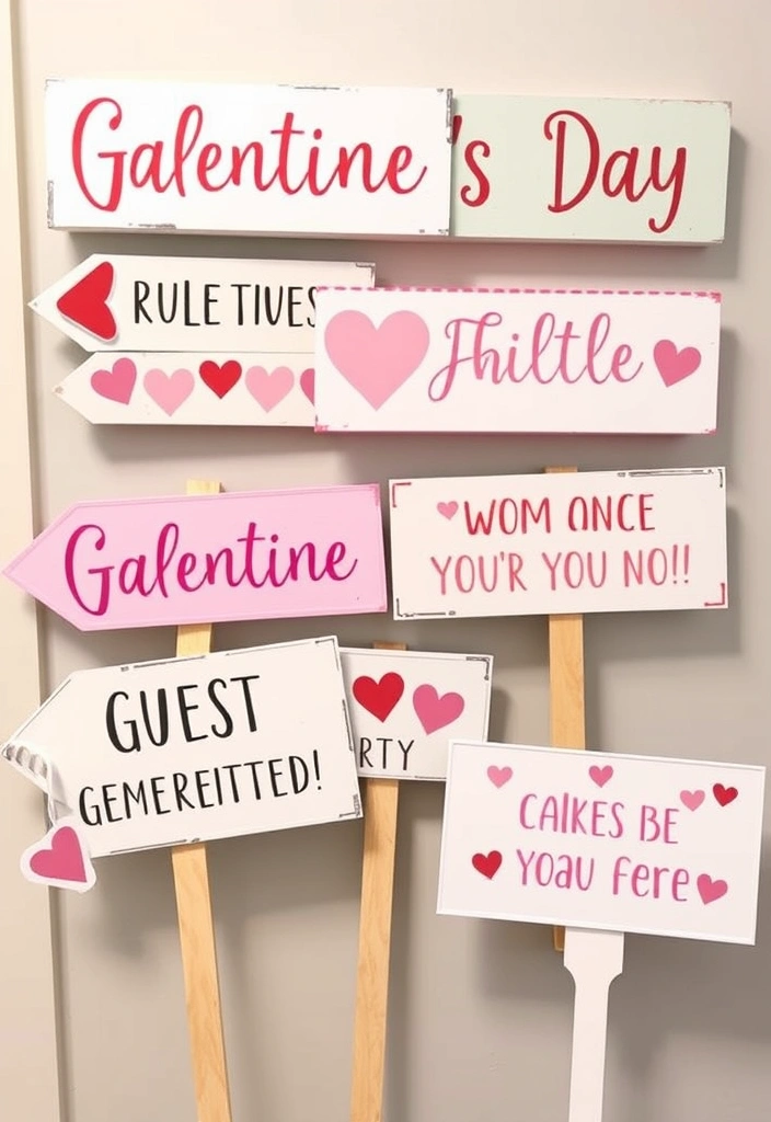 21 Fun Galentine's Party Decor Ideas That Will Make Your Friends Swoon! - 20. Galentine's Day Signage