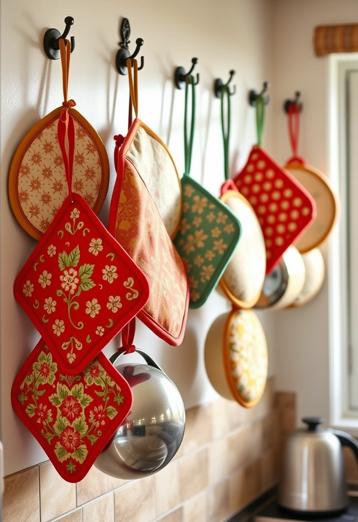 21 Cozy Kitchen Decor Ideas That'll Make You Want to Cook All Day! - 19. Charming Pot Holders