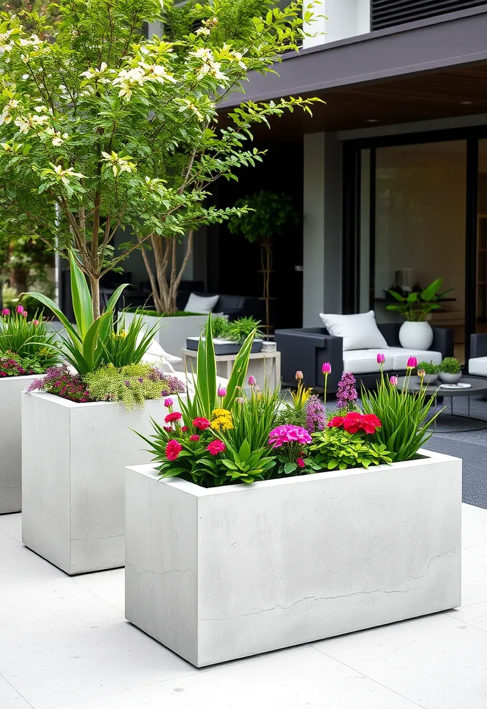 21 Decorative Garden Planters That Will Make Your Neighbors Jealous (Check Out #12!) - 14. Minimalist Concrete Planters