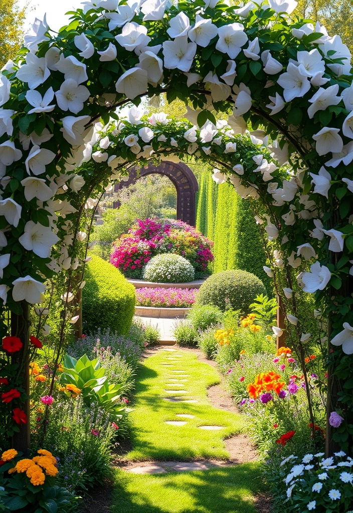 21 DIY Cut Flower Garden Layouts You Can Create This Weekend (#6 Will Surprise You!) - 13. The Arched Pathway Garden