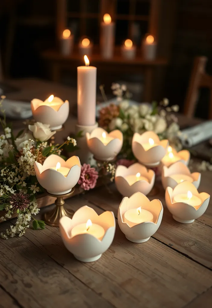 21 DIY Easter Decorations That'll Make Your Home Look Spring-Ready (You Won't Believe #8!) - 8. Eggshell Candle Holders