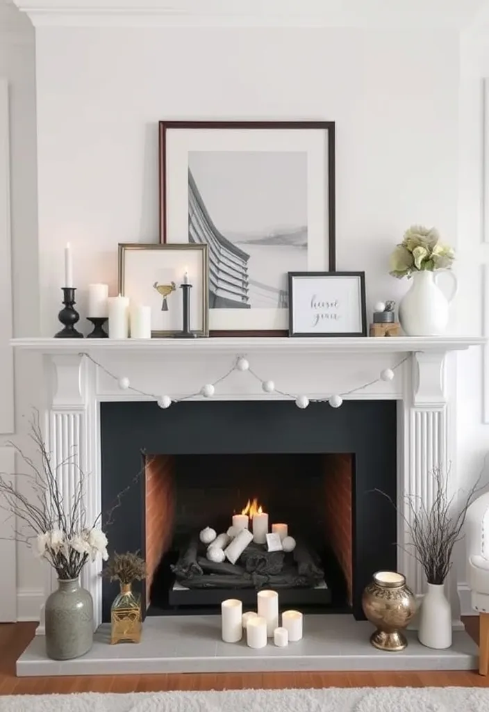 21 Minimalist Living Room Mantle Decor Ideas That Scream Elegance! - 7. Monochromatic Color Scheme