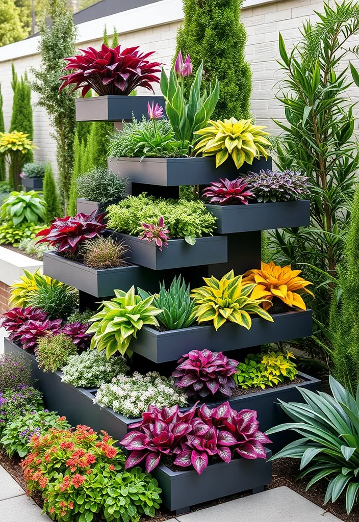 21 Decorative Garden Planters That Will Make Your Neighbors Jealous (Check Out #12!) - 20. Modern Tiered Planters