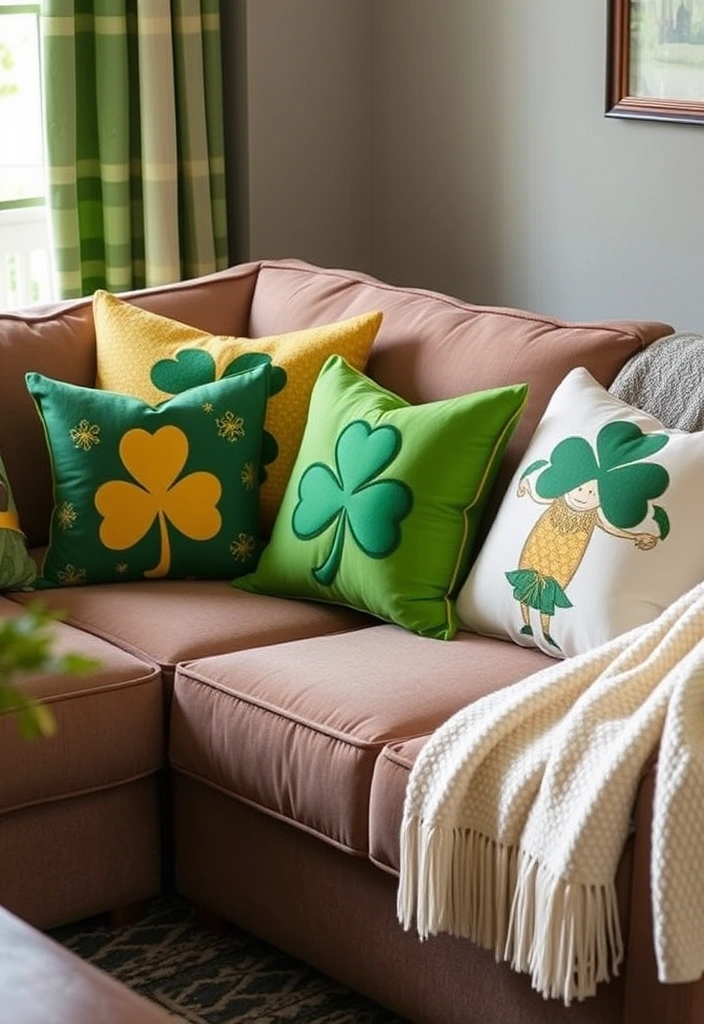 21 Stunning St. Patrick's Day Decorations That Will Transform Your Home into a Lucky Oasis! - 8. Irish-Themed Pillows