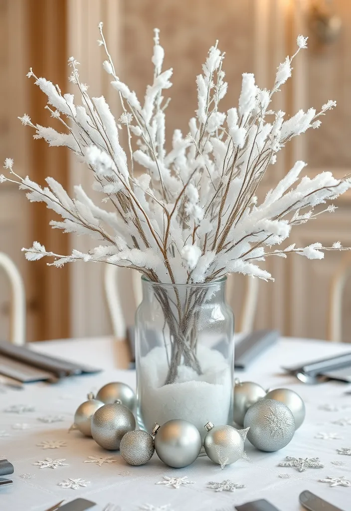 21 Stunning Kitchen Table Centerpiece Ideas You Can DIY for Any Season! (Wait Until You See #14!) - 6. Snowy Winter Wonderland