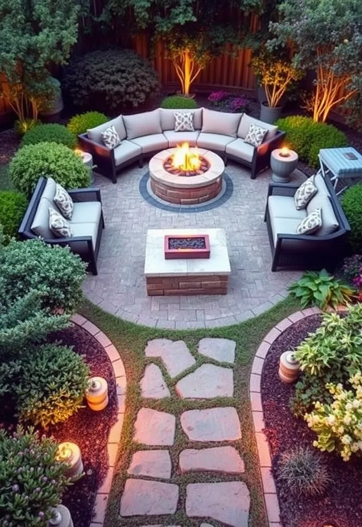 21 Stunning Garden Planning Layouts That'll Transform Your Outdoor Space (You Won't Believe #10!) - 19. The Cozy Fire Pit Garden