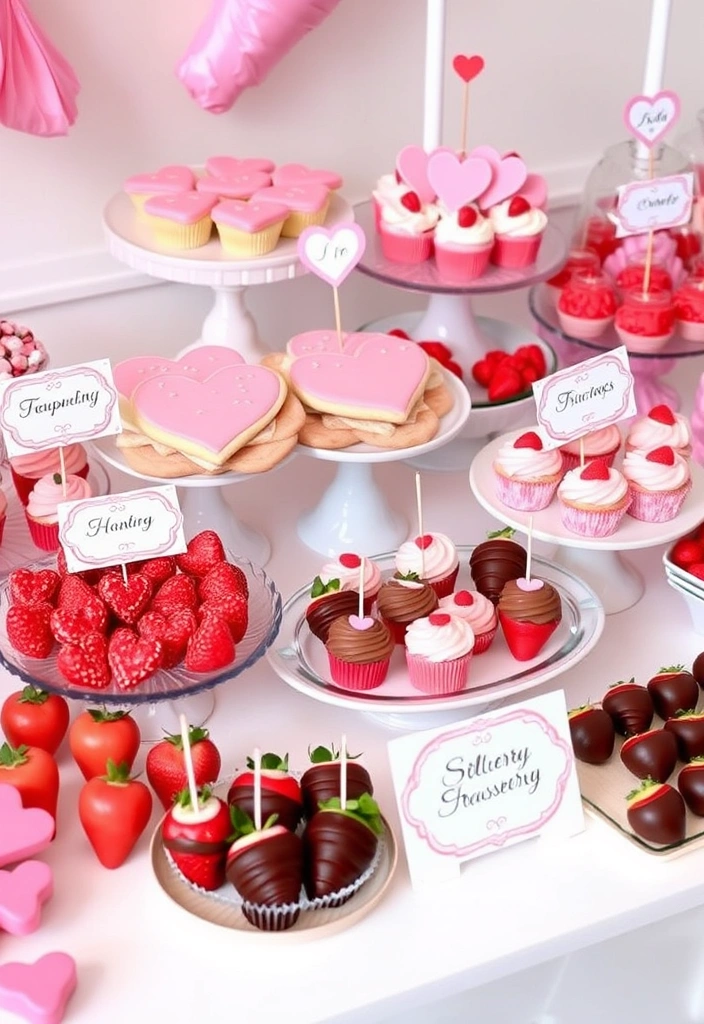 21 Fun Galentine's Party Decor Ideas That Will Make Your Friends Swoon! - 5. Sweet Treats Table