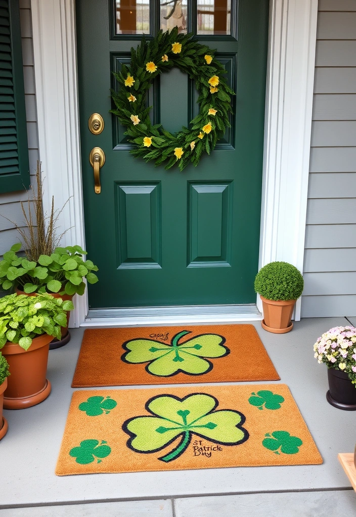 21 Stunning St. Patrick's Day Decorations That Will Transform Your Home into a Lucky Oasis! - 15. St. Patrick's Day Door Mats